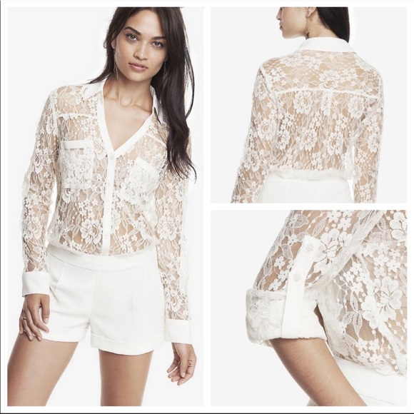 Express Lace Portofino Top VGUC - Picture 2 of 10